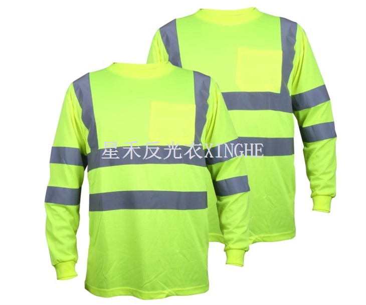 Zaščitna majica z dolgimi rokavi in odsevnim trakom Hi Vis Green