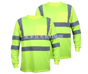 Zaščitna majica z dolgimi rokavi in odsevnim trakom Hi Vis Green