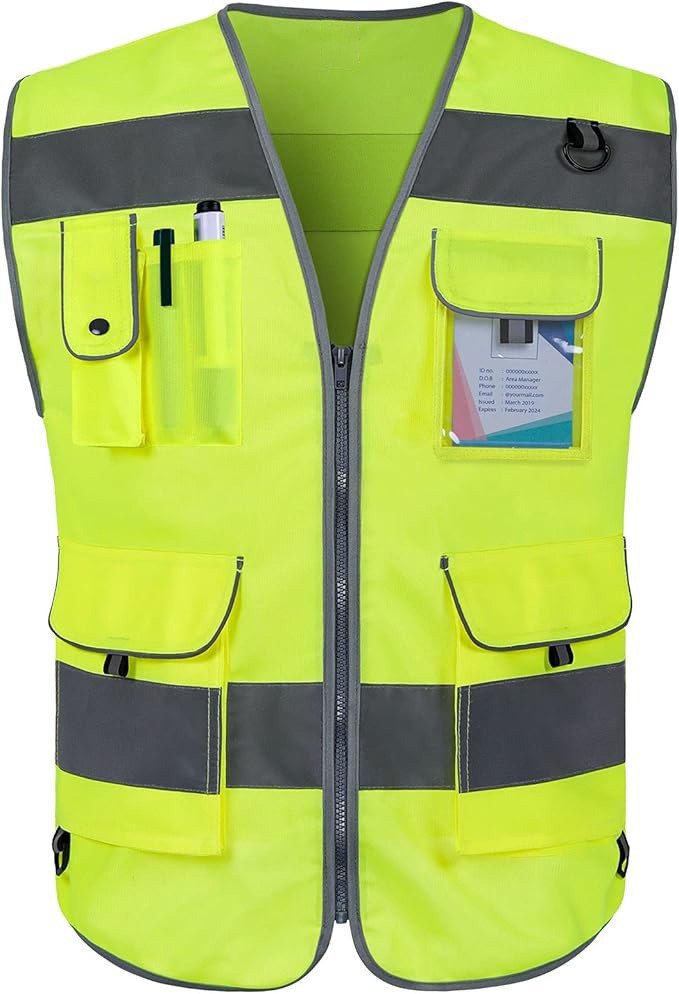 Poceni fluorescentno zelen zaščitni jopič